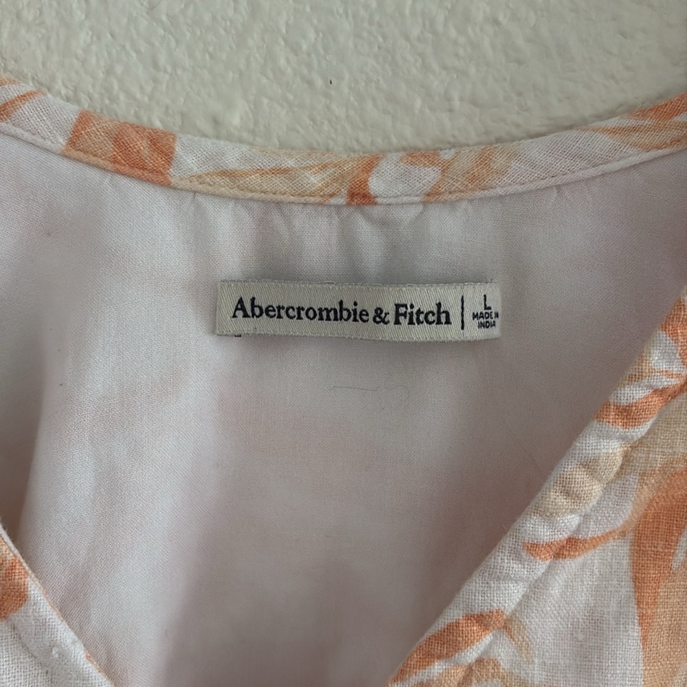 Abercrombie & Fitch Tie Front Linen Blend Top - Picture 3 of 5